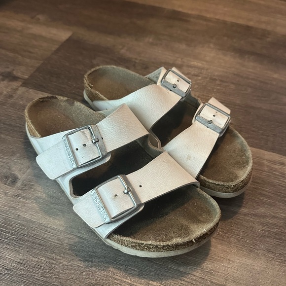 White Birkenstock Sandals - Picture 1 of 4